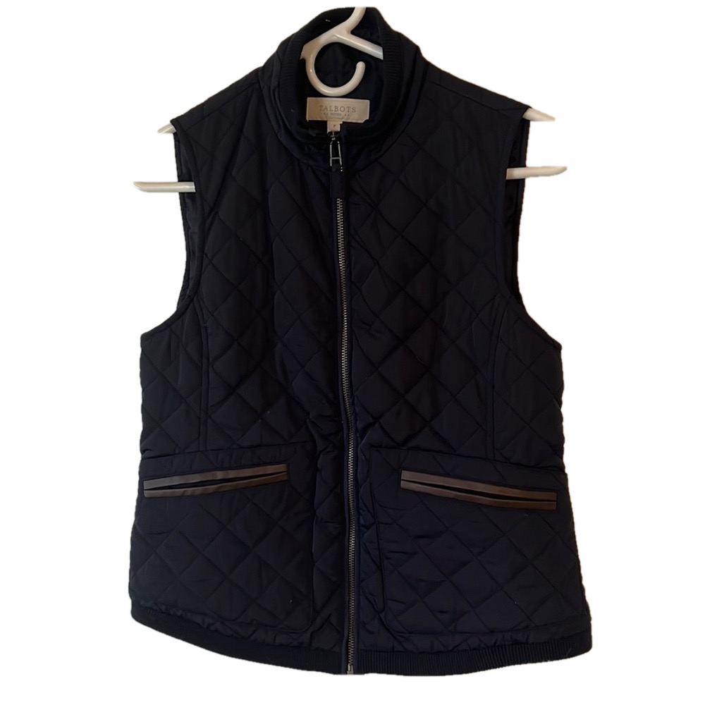 𝅺talbots Petite women’s quilted blue vest